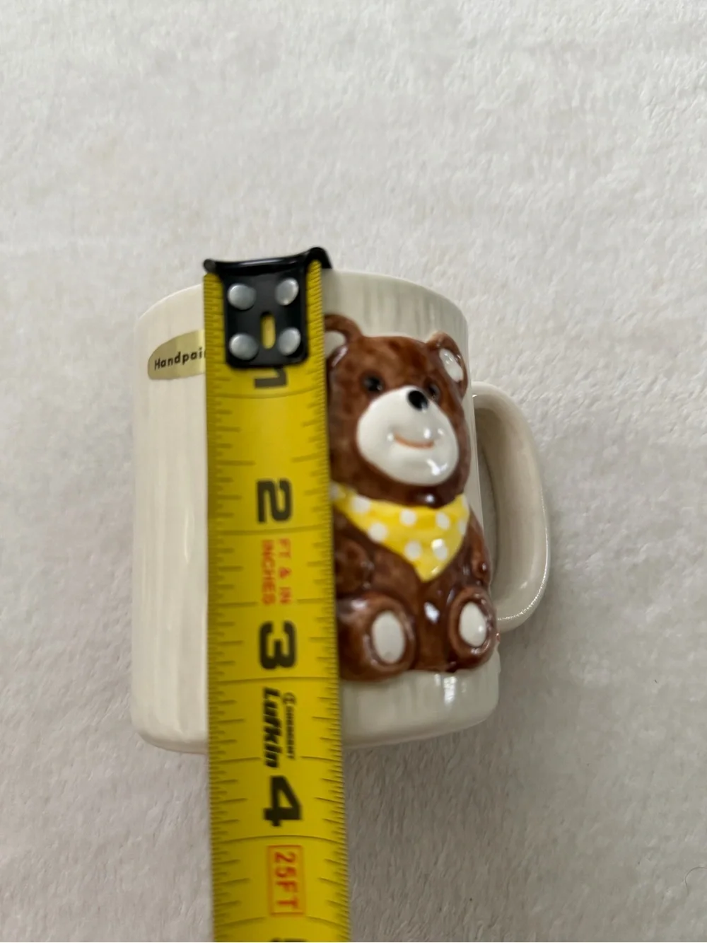 Otagiri Vintage Cream 3D Hand Painted Teddy Bear Ceramic Mug Cup